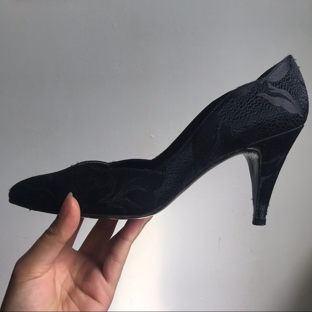 Stuart Weitzman for Browns Black floral heels